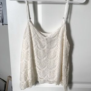 Abercrombie - White lace tank top - small